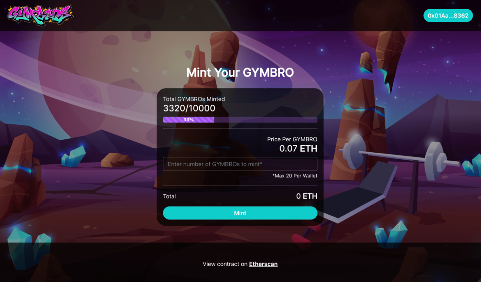 GYMBROs minting website